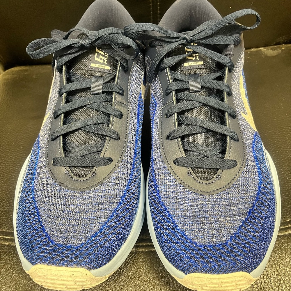 Nike Navy and Gold Basketball Shoes